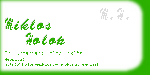 miklos holop business card