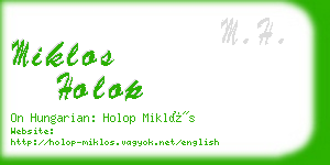 miklos holop business card